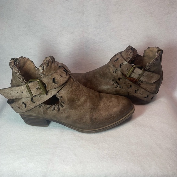 Rampage Leather Ankle Boots Brown Women’s 6 - Picture 2 of 12